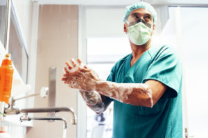 Doctor Washing Hands Before Operating.