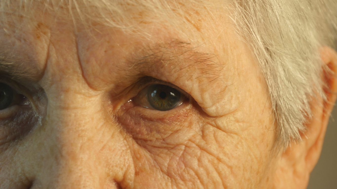 Closeup portrait of a old woman's gaze