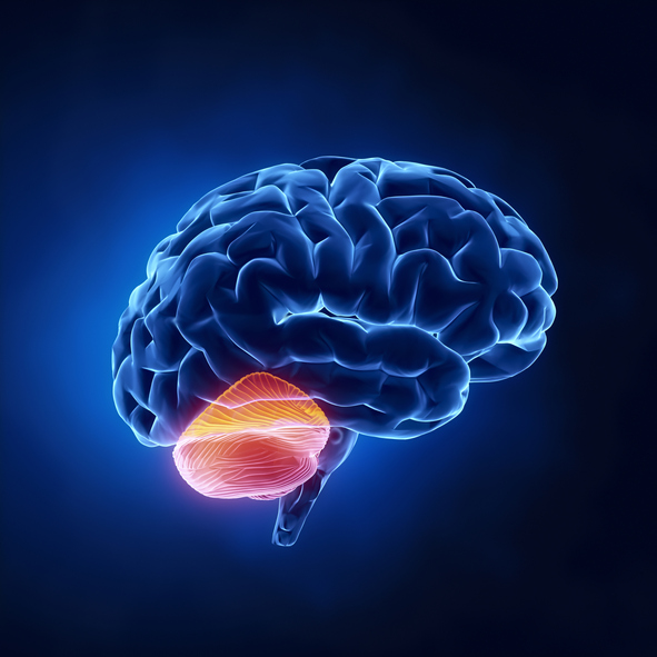Cerebellum part - Human brain in x-ray view